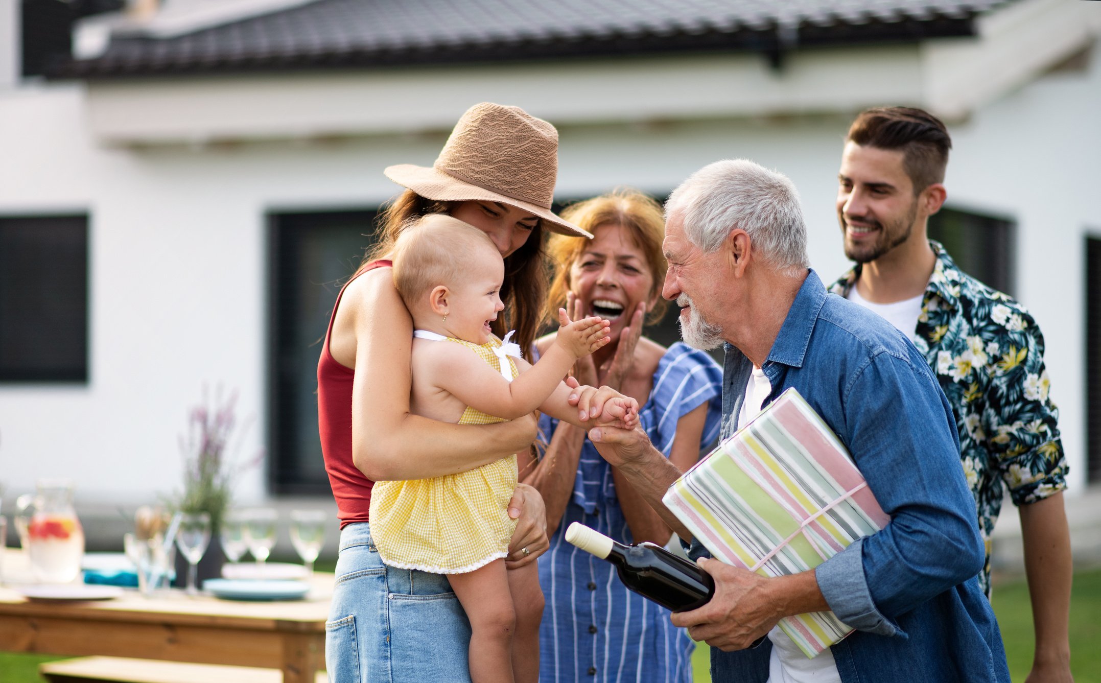 Multi-generational Family Celebrating Outdoors